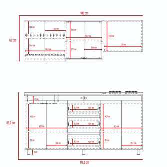 Cocina Integral Polux, Miel y Blanco, Incluye Mesón Izquierdo Hc