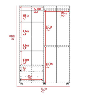 Combo para Habitación Santorini, Incluye Closet y 7 Repisas