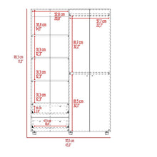 Combo para Habitación Brixton, Incluye Closet - Mesa para TV y 2 Repisas