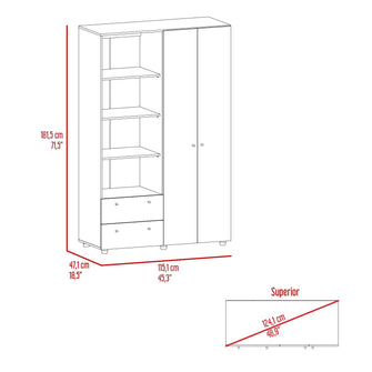 Combo para Habitación Grecas, Incluye Closet y 4 Repisas