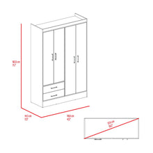 Closet Sarani, Wengue, Con 2 Cajones y 4 Puertas de Fácil Armado ZF