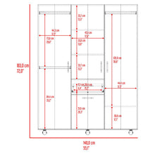 Closet Amalfi, Fresno Europeo, Con Cuatro Puertas Batientes y un Cajón ZF