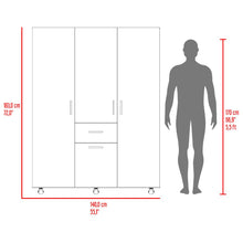 Closet Amalfi, Fresno Europeo, Con Cuatro Puertas Batientes y un Cajón ZF