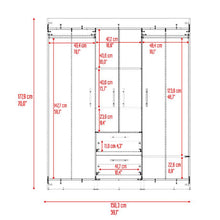 Closet Aura II, Fresno Europeo y Wengue, con cuatro puertas y dos cajones