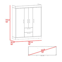 Closet Aura II, Fresno Europeo y Wengue, con cuatro puertas y dos cajones