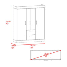 Closet Aura, Blanco Duqueza, Con 4 Puertas y 2 Cajones