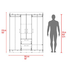 Closet Aura, Positano y Wengue, Con 4 Puertas y 2 Cajones