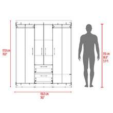 Closet Aura II, Fresno Europeo y Wengue, con cuatro puertas y dos cajones