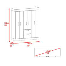 Closet Aura, Fresno Europeo y Wengue, con seis puertas y dos cajones