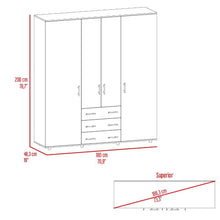 Closet Alto Fontana, Milan y Wengue, con cuatro puertas abatibles
