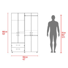 Closet Arkola, Bardolino y Blanco Duqueza, Cuatro Puertas Incluye Espejo