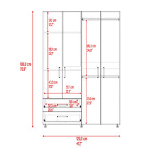 Closet Arkola, Bardolino y Blanco Duqueza, Cuatro Puertas Incluye Espejo