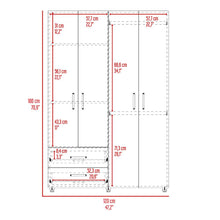 Closet Arkola, Humo y Blanco Duqueza, con Dos Cajones Organizadores y Cuatro Puertas Abatibles
