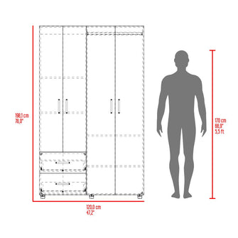 Closet Barin 120, Wengue, con cajones de gran capacidad para su almacenamiento