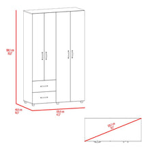 Closet Barin 2, Fresno Europeo y Wengue, con cajones de gran capacidad para su almacenamiento