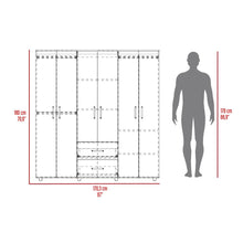 Closet Bariloche Bombay, Milan y Blanco, Variedad de Entrepaños y Seis Puertas Abatibles