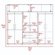 Closet Montano 230, Milan y Wengue, de dos puertas corredizas