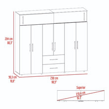 Closet Montano 230, Milan y Wengue, de dos puertas corredizas