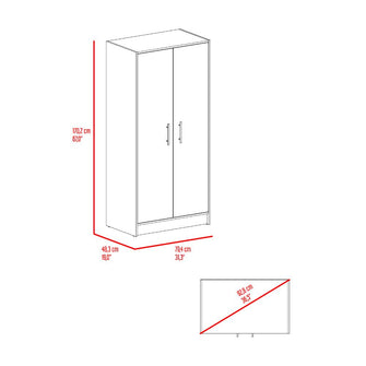Combo para Habitación Sofi, Fresno Europeo y Blanco, incluye Closet -Organizador y Mesa de Noche
