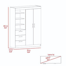 Closet Pekín, Caoba, con Dos Puertas Abatibles y Tres Cajones Organizadores