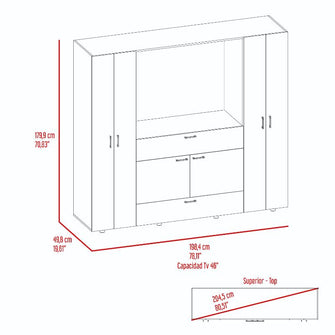 Closet Jakob, Café Claro y Blanco, Para TV de 46"