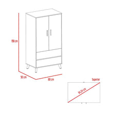 Closet Colima, Blanco y Café claro, con dos puertas batientes