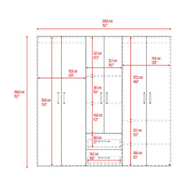 Closet Barin 200x200, Wengue, Con Cuatro Puertas Abatibles