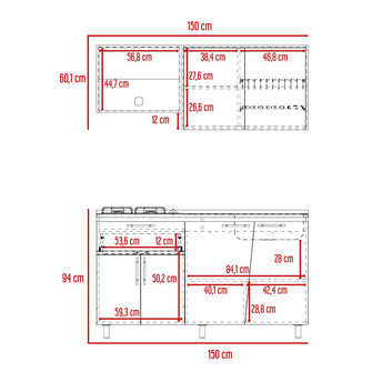 Cocina Integral Emilia, Wengue y Fresno Europeo, Incluye Meson Derecho