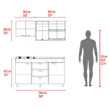 Cocina Integral 150 Laurel, Blanco Duqueza y Positano, Incluye Mesón Derecho