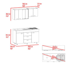 Cocina Integral 150 Laurel, Blanco Duqueza y Positano, Incluye Mesón Izquierdo