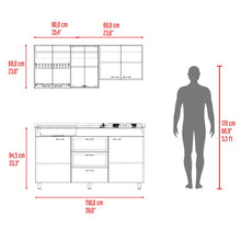 Cocina Integral 150 Laurel, Blanco Duqueza y Positano, Incluye Mesón Izquierdo