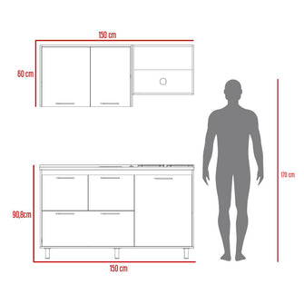 Combo de Cocina Sanpul, Incluye Cocina Integral y Nevera