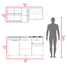 Cocina Integral Preston 150, Wengue y Fresno Europeo, Incluye Mesón Derecho