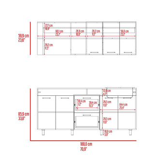 Cocina Integral Belen, Gales y Wengue, Incluye Mesón Derecho ZF