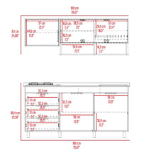 Cocina Integral 180 Larry, Café Claro y Grafito, Incluye Mesón Derecho  ZF