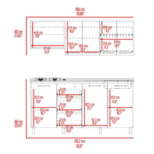 Cocina Integral 180 Elied, Blanco Duqueza y Bardolino, Incluye Mesón Derecho