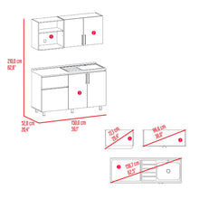 Cocina Integral Ailen, Blanco Duqueza y Wengue, Incluye Mesón Derecho ZF