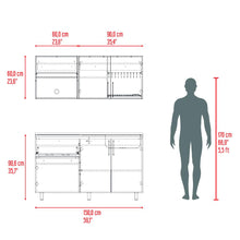Cocina Integral Ailen, Blanco Duqueza y Wengue, Incluye Mesón Derecho ZF