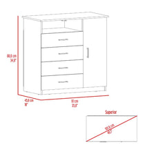 Organizador Barlovento, Beige y Blanco con Cuatro Cajones y una puerta