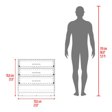 Organizador Giroa, Plata Oscuro y Fresno Europeo, con tres cajones para guardar ropa