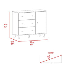 Organizador Samay, Gris y Café Claro, con Tres Cajones y Una Puerta Batiente