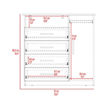 Organizador Barlovento, Blanco Duqueza, con Cuatro Cajones y una puerta