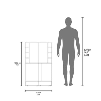 Bar Bajo Jake, Blanco, con espacio para organizar licores ZF