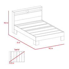 Cama Doble Besk, Avellana y Blanco, Incluye Tendido de Tablas