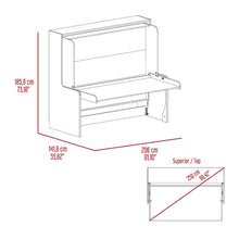 Cama Escritorio Multifuncional Kent, Macadamia y Plata Oscuro, diseñado para ahorrar espacio