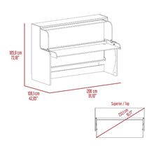 Cama Escritorio Multifuncional Kent, Macadamia y Plata Oscuro, diseñado para ahorrar espacio