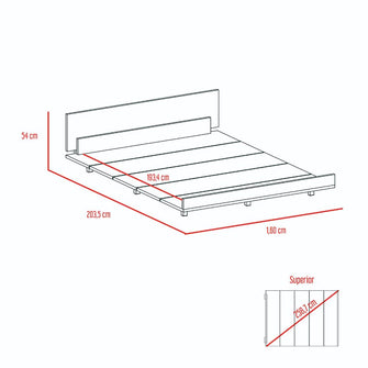 Cama Doble Wesley, Miel, 160 Incluye Tendido de Tablones