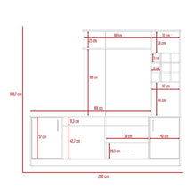 Mesa para TV Beijing, Beige y Blanco, para tv de 60''