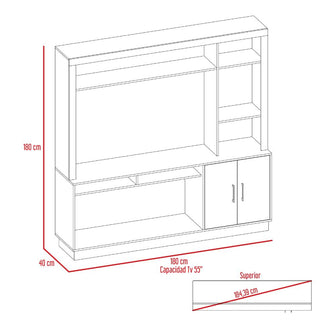 Mesa para Tv Romeo, Milan, con Espacio Para Televisor para 55 Pulgadas