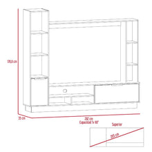 Mesa para Tv Marsel, Nevado y Plata Oscuro, Para Televisor para 60 Pulgadas